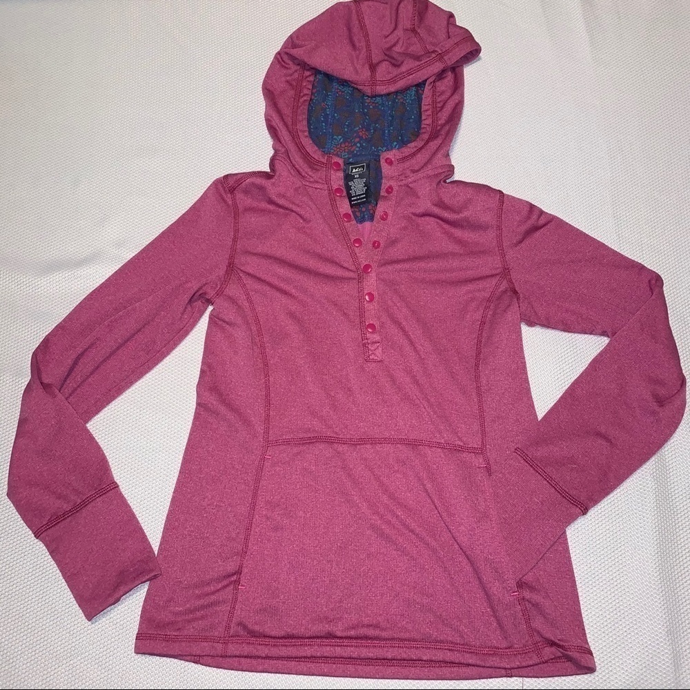 REI Lightweight Fuchsia Hoodie, size XS